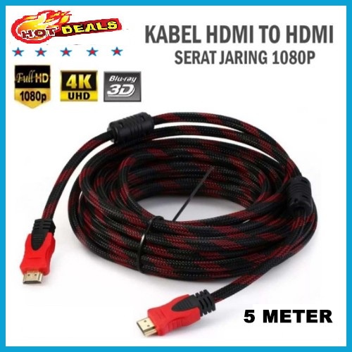 BISA COD Kabel HDMI TO HDMI 1.5 Meter 3 Meter 5 Meter Serat Jaring High Quality - CONVERTER HDMI TO AV / RCA MINI BOX HDMI2AV - KABEL HDMI TO RCA LAPTOP KE TV TABUNG CONVERTER MINI BOX HDMI TO RCA