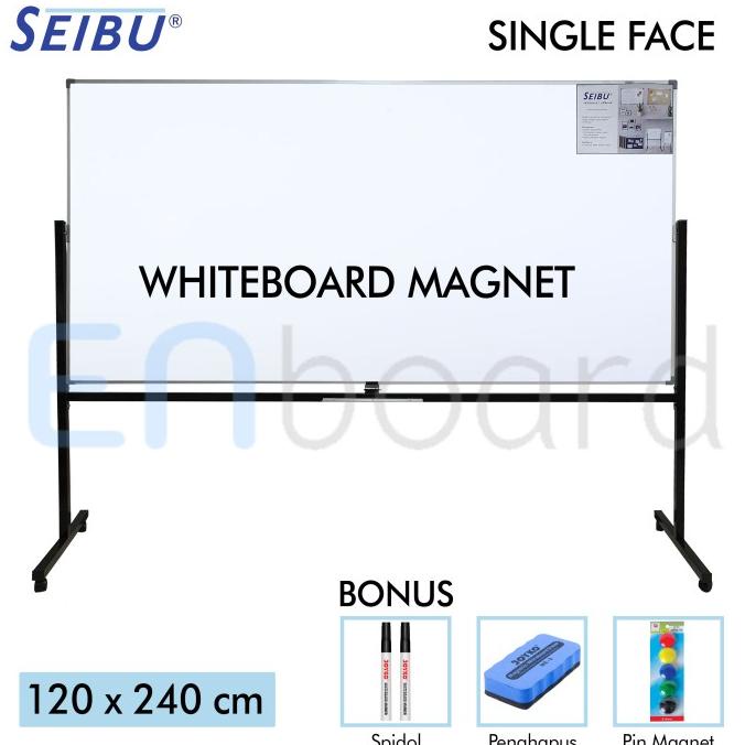 

Papan Tulis Whiteboard Standing Magnet Single Face Seibu 120 x 240 cm