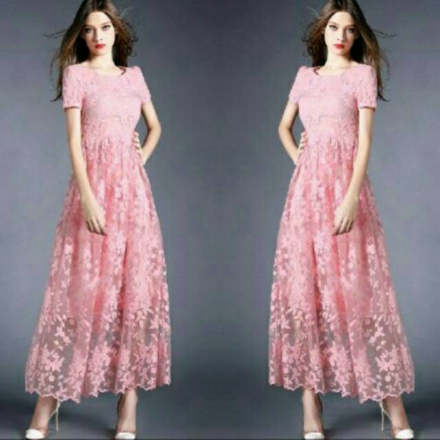 Dress Valentina Dress Brokat Dress Casual Dress Wanita