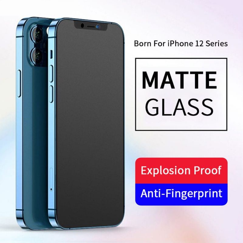 Matte Glass 9H Anti Glare IPhone X / XS / XS Max / XR / 11 / 11 pro / 11 pro max / 12 / 12 pro / 12 pro max / 12 mini / 13 / 13 pro / 13 pro max / 13 mini / 14 / 14pro / 14plus / 14max / 14promax  Tempered Glass Full Layar/Anti Minyak