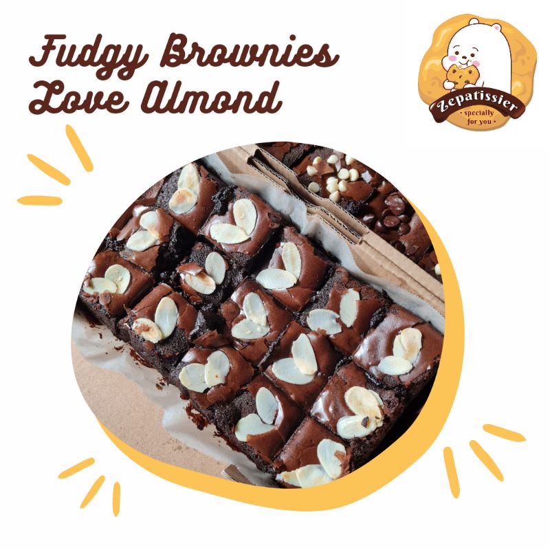 

Brownis Almond / Fudgy Brownie 18 potong