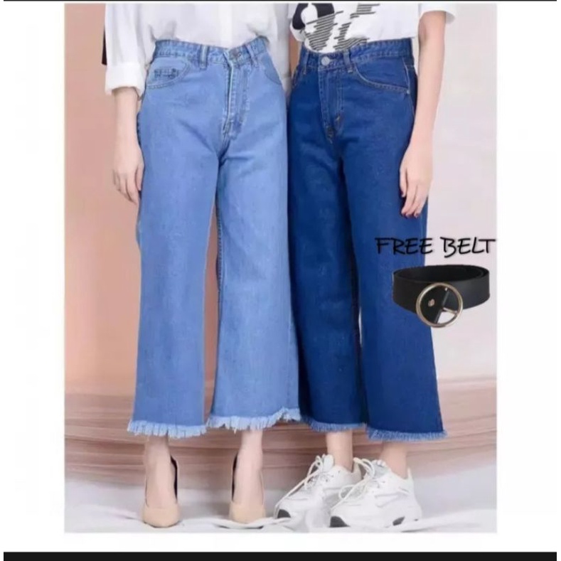 BISA COD CELANA KULOT JEANS RAWIS CELANA KULOT JEANS RAWIS II BOYFRIEND JEANS KULOT RAWIS II