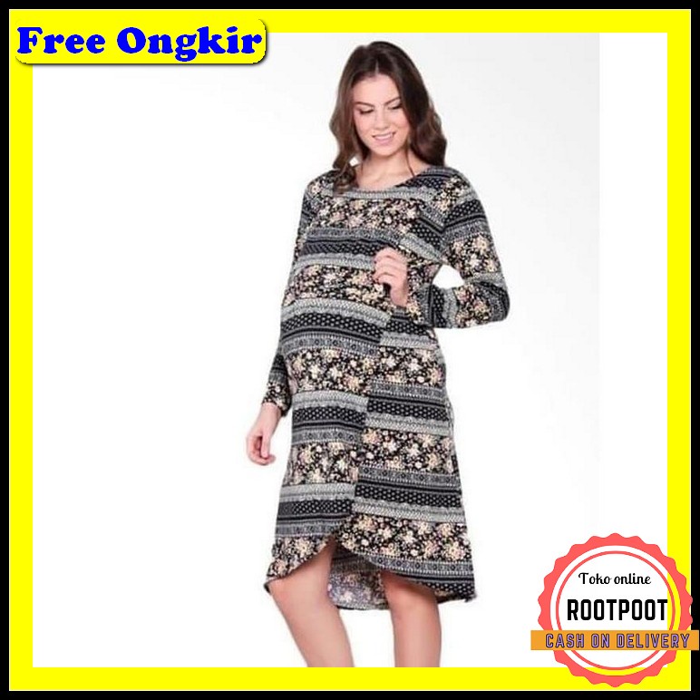 Blus Baju Hamil & Menyusui Baju Atasan Ibu Hamil Modern Leafy Lengan P Baju Hamil/Dress Hamil Dan M