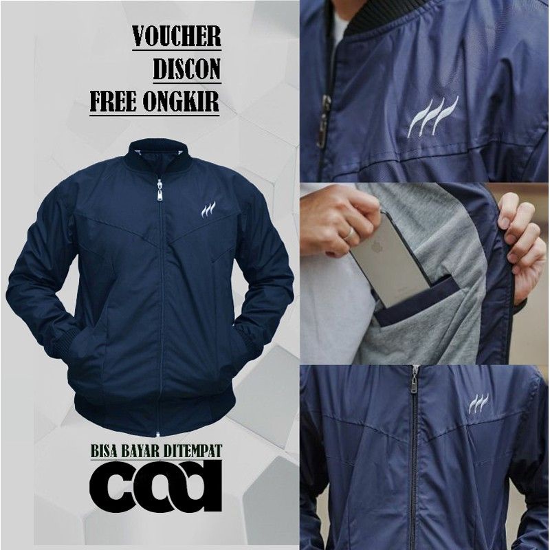 Jaket pria motor | Jaket casual pria | jaket parasut/parasit pria waterproof dan anti angin Bankers