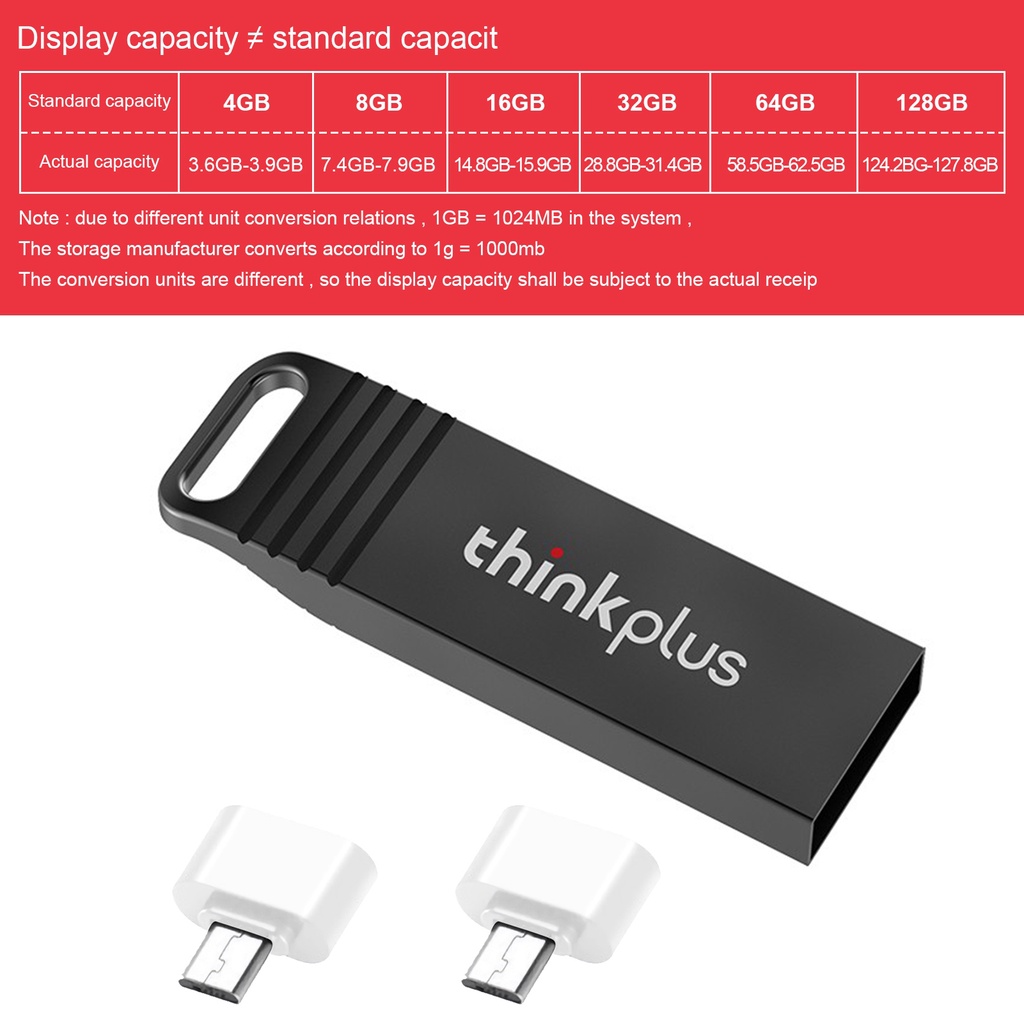 LENOVO (Huluboy) Flashdisk Usb 3.0 High Speed Kapasitas 4GB / 8GB / 16GB / 32G / 64GB / 128GB Untuk Laptop / Komputer
