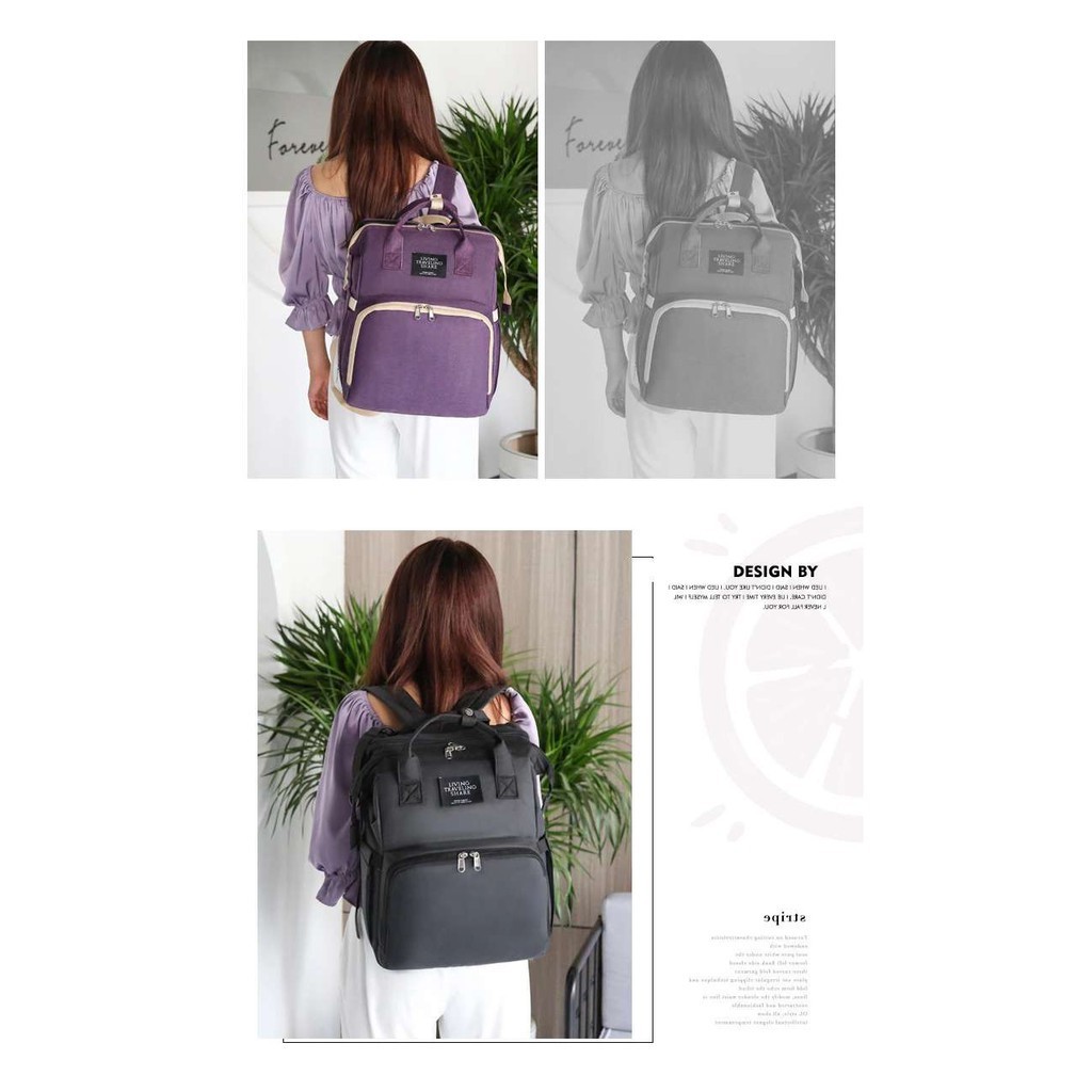 FYGALERYSURABAYA FYG1425 Tas Perlengkapan Bayi Multifungsi 2in1 Kasur Tidur Tas Ransel Diaper Bag