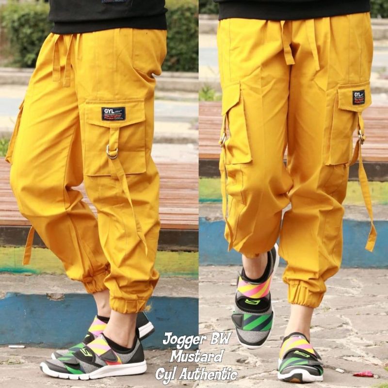 CELANA CARGO JOGGER BW GYL MUSTARD