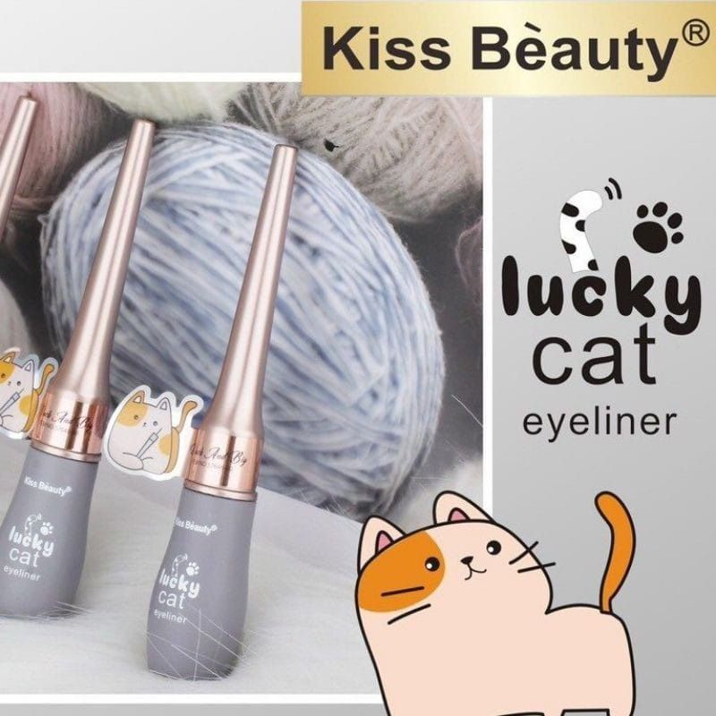 ECER!! EYELINER KISS BEAUTY KUAS LUCKY CAT NO. 57646