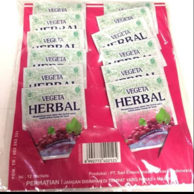 

VEGETA HERBAL RENTENGAN - 12 SACHET - UNTUK.MELANCARKAN BAB