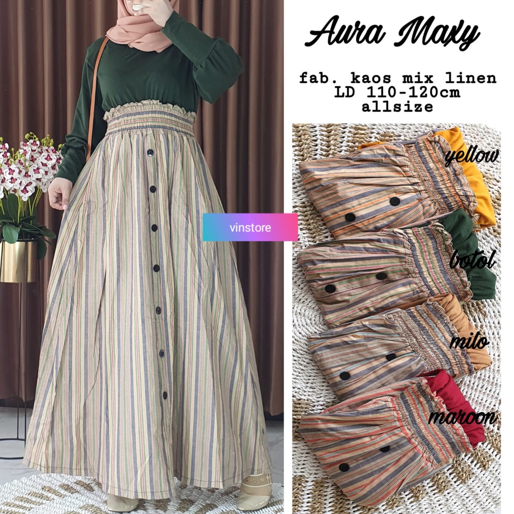 Aura maxy/dress/maxi/gamis