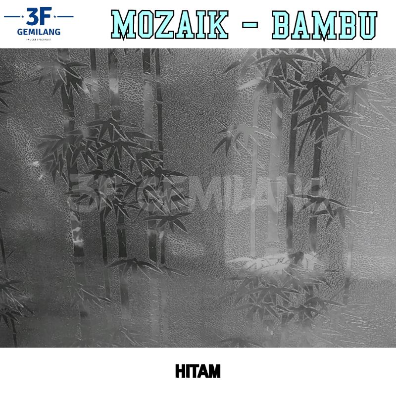 Fiber Plastik Penutup Pagar Motif Embozz GRAND MOZAIK - BAMBU Meteran