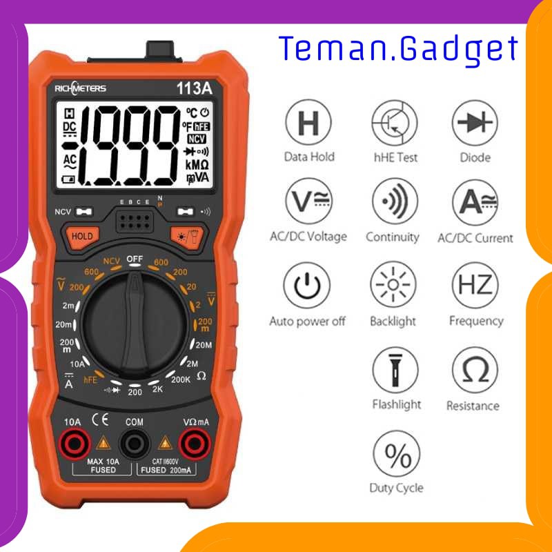 TG-DE307 RICHMETERS Pocket Size Digital Multimeter AC/DC Voltage Tester -RM113A