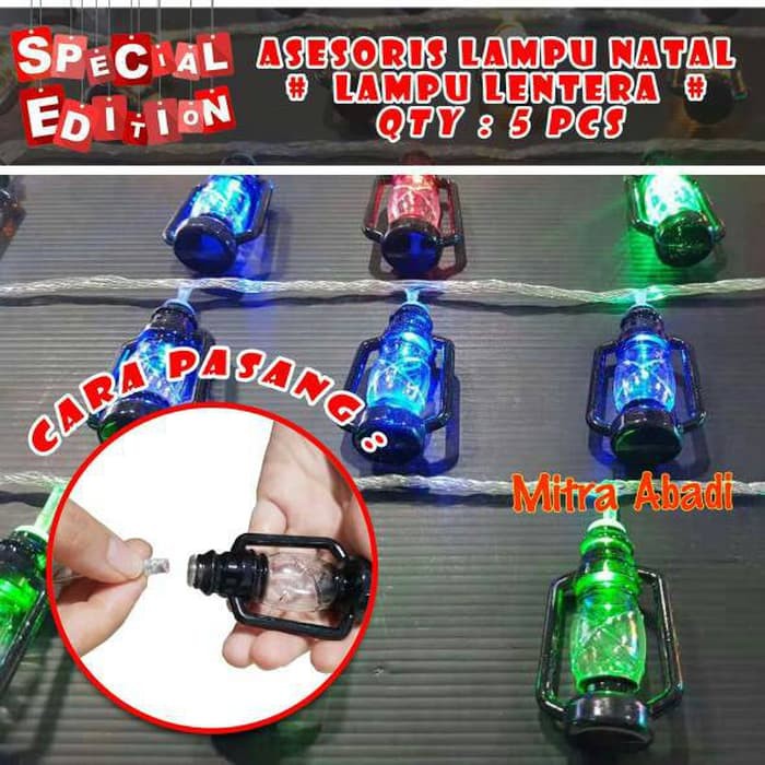 Aksesoris Hiasan Lampu Natal Model Lampu Lentera 1 SETT = 5 pcs