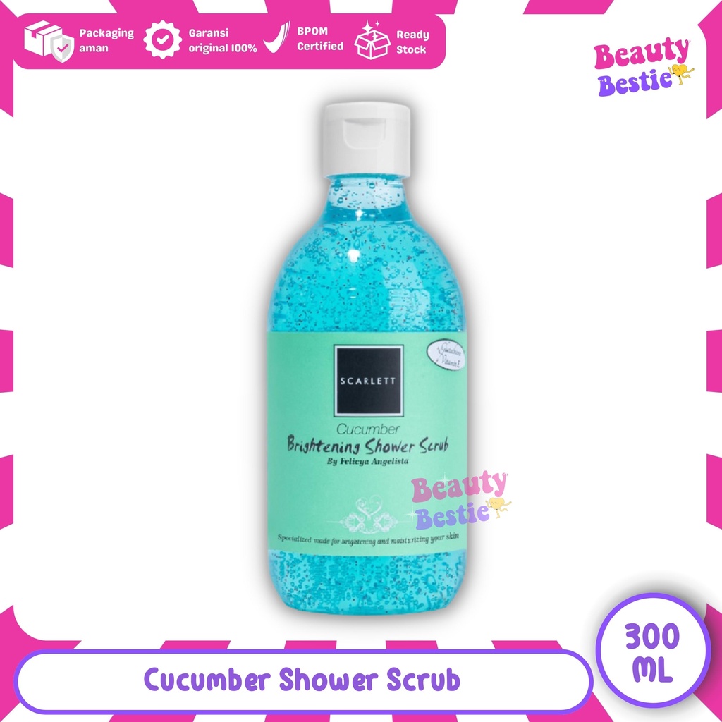 Jual SCARLETT WHITENING SHOWER SCRUB CUCUMBER 300ML Shopee Indonesia