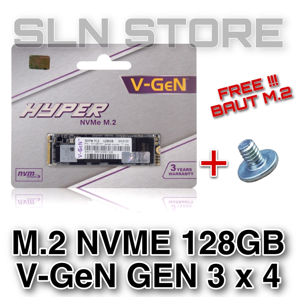 SSD 128GB NVME M.2 / M2 V-GeN Hyper 128 GB PCIe 2280 Solid State Drive Vgen