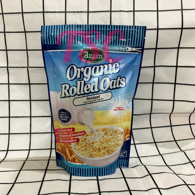 

ANZEN Organic Rolled Oat Instant 500g / Oat Organik segera / Sereal / Quaker