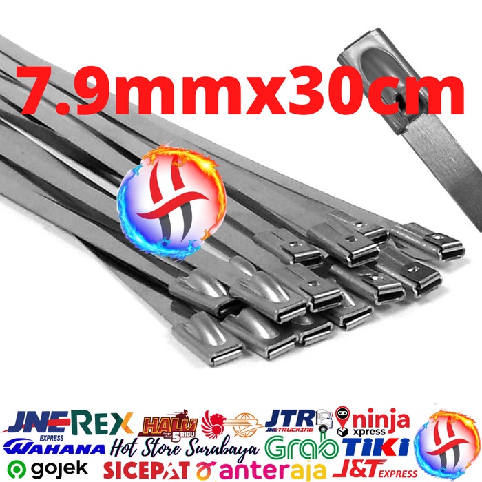 Kabel TIes Stainless Cable Ties 7.9x300mm 30 cm Kabel Tis Besi Stainless 30cm Baja High Quality