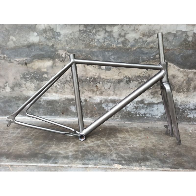 Frameset Gravel Grey metalik Diskbrake Rims Max 700c × 42 Free Seatclamp