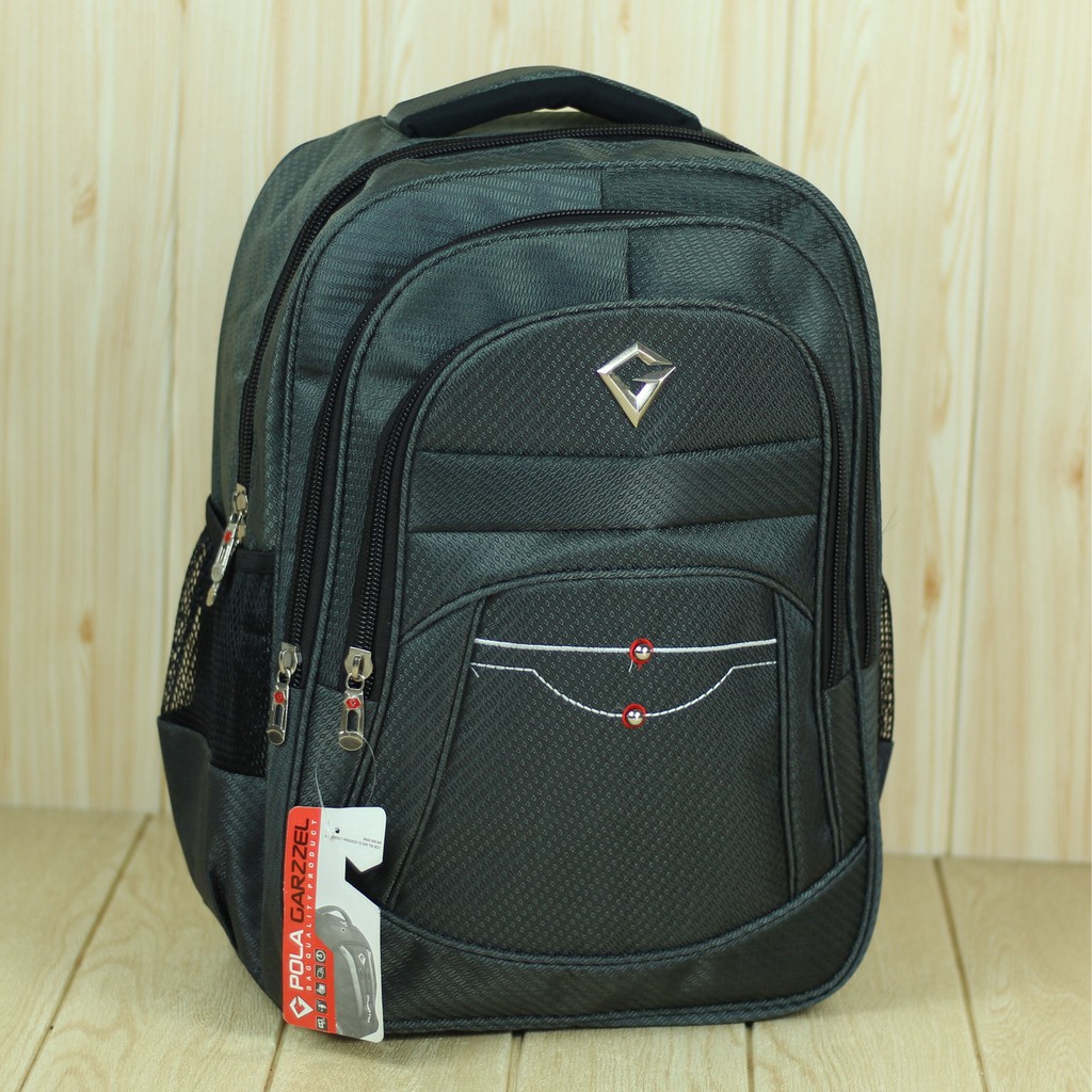 Back Pack Garzzel Mata Tengah Abu Tas Ransel Laptop Free Rain Cover Multi Fungsi Keren High Quality