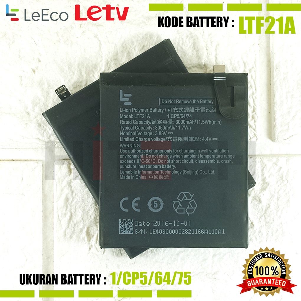 Baterai Battery Original LTF21A For LeTv LeEco Le 2 (Pro) Le 2S Le S3 X20 X626 X528 X621 X625 X25 X525 X620 X520 X522 X527