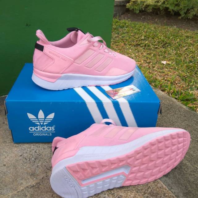 Sepatu Adidas Questar Ride Peach Salem Soft Pink Sneakers Sport Wanita Fitnes Kerja Kuliah Santai