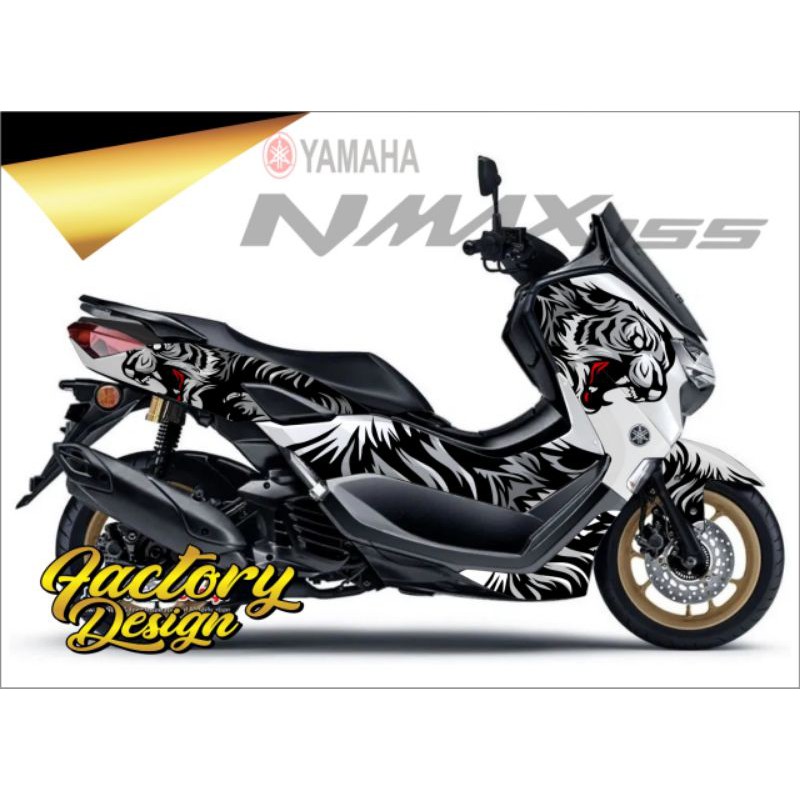 Sticker Decal Yamaha NMAX 155 Motif macan putih variasi