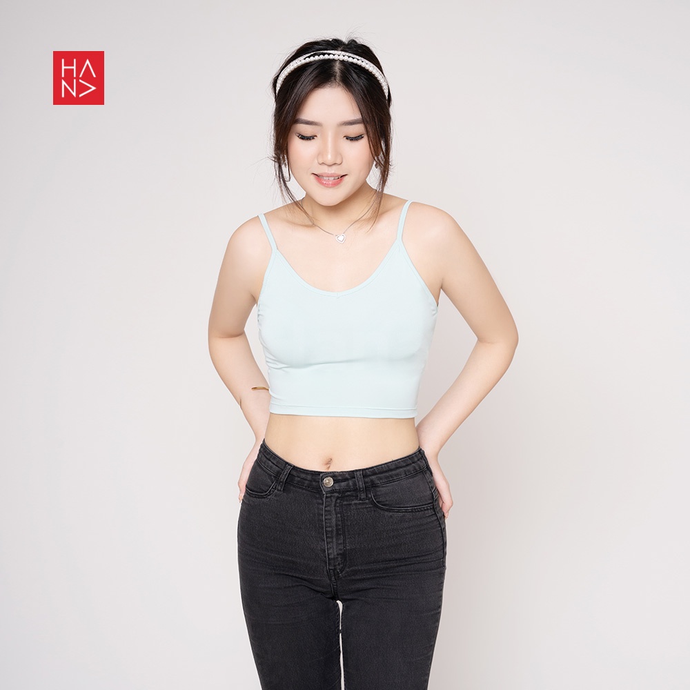 (COD) HanaFashion - Aurora Basic Tank Top Crop S - XL Wanita - TT035-Light Green