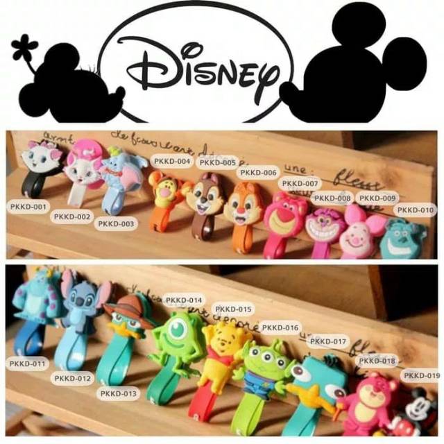 Penjepit Kabel Karakter Disney Cord Holder Pengikat Penggulung Kabel Klip Kabel Disney