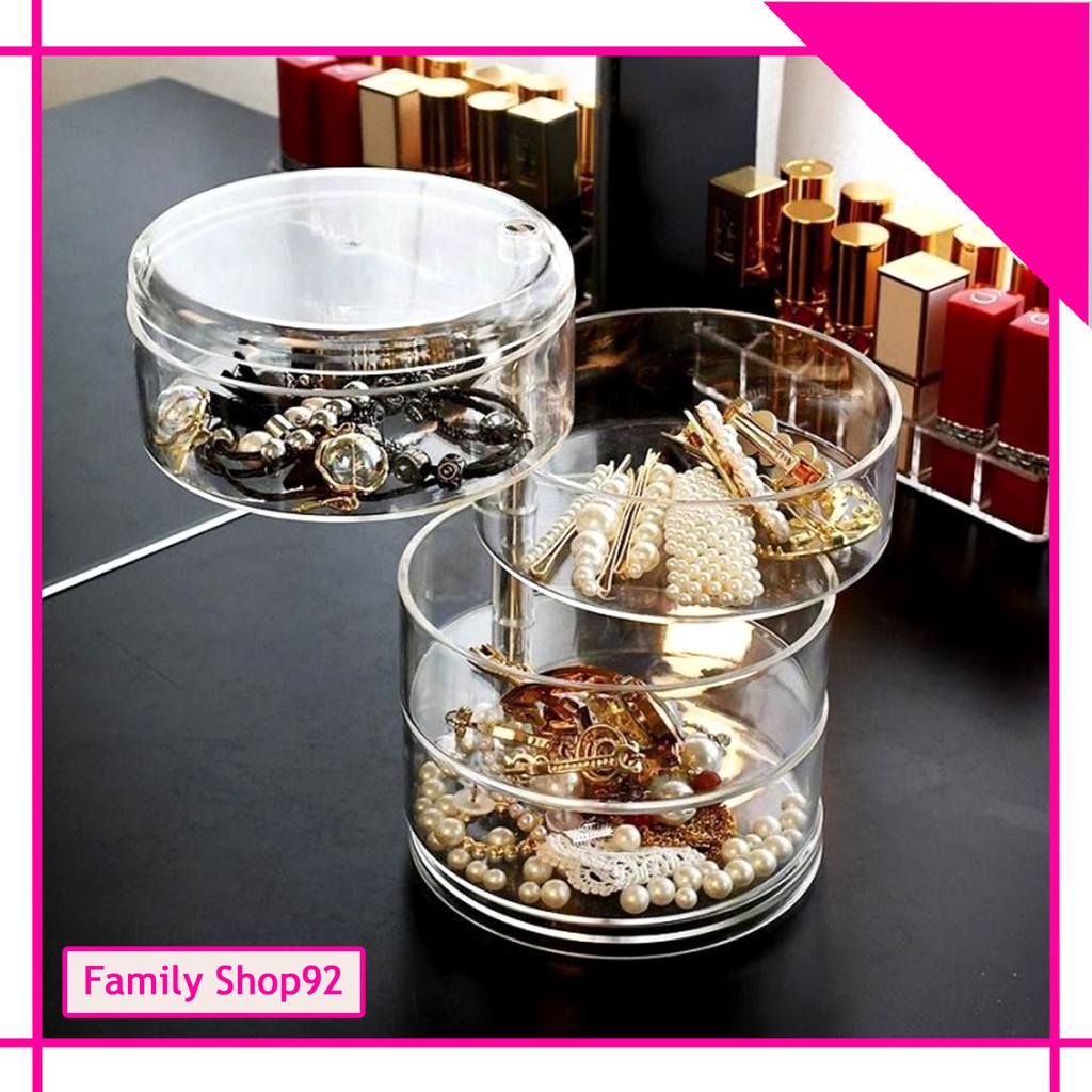 FS 989 Rak Putar Rak Tempat Perhiasan Tempat Kalung Gelang Cincin Anting Ikat Rambut Kotak Perhiasan