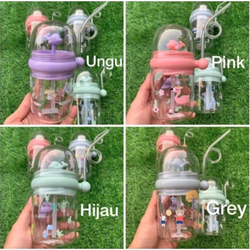 ( COD ) Botol Minum Sedotan Air Mancur Lumba Lumba / Paus Anak BPA FREE 250ml