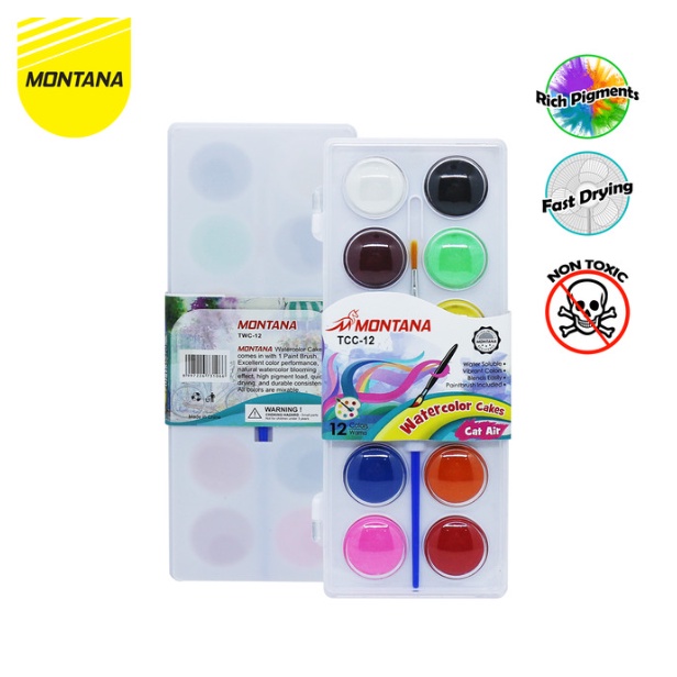 

Montana WaterColor Cakes 12 Warna / Cat Air Montana TCC-12