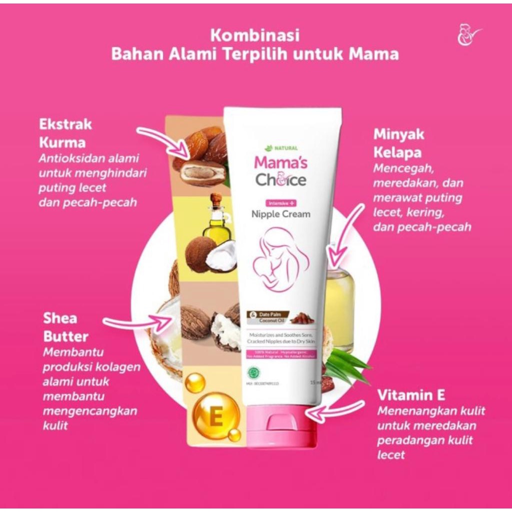 Mama's Choice Nipple Cream Krim Puting Lecet - Aman untuk Bayi