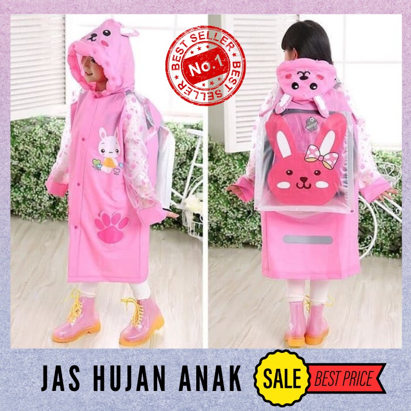 JAS HUJAN ANAK Perempuan Karakter / Jas Hujan Anak Laki Laki Ransel PREMIUM Raincoat Anak MURAH