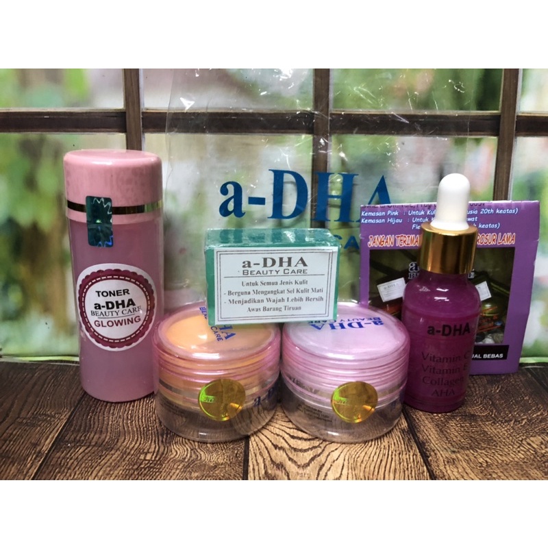 (Paket 5in1) Cream A Dha Pink / Hijau Original