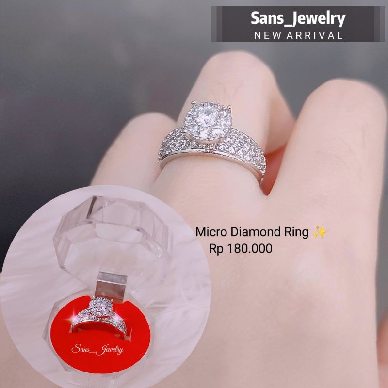 Regina Micro Diamond Ring Cincin Silver Perak Cincin Gold Emas Cincin Replika Berlian Cincin Swarovs