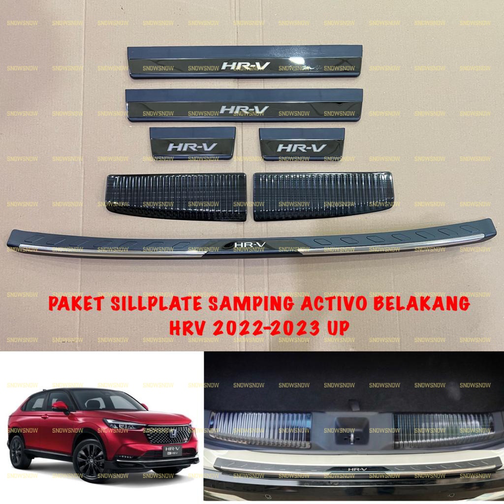 Paket Lengkap Sillplate Samping Belakang Honda HRV 2022 2023 UP Activo Platinum