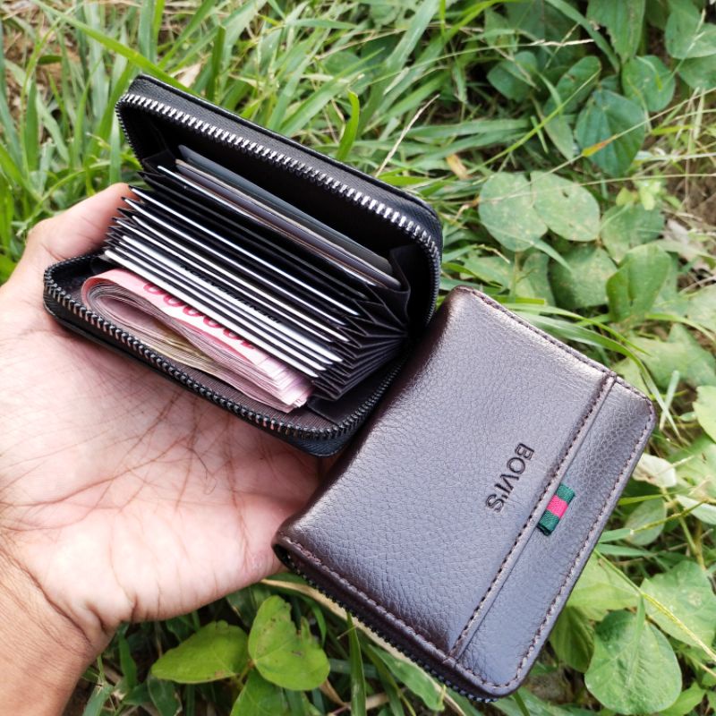 Dompet kulit import Kartu kredit Atm Resleting