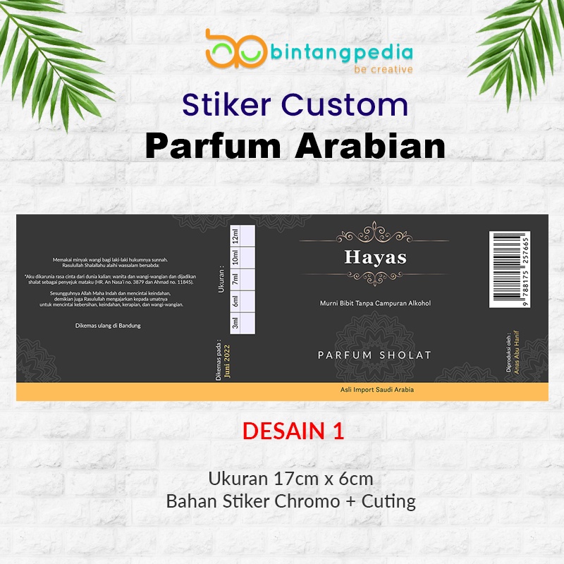 CETAK STIKER/LABEL PARFUM CUSTOM FREE DESIGN