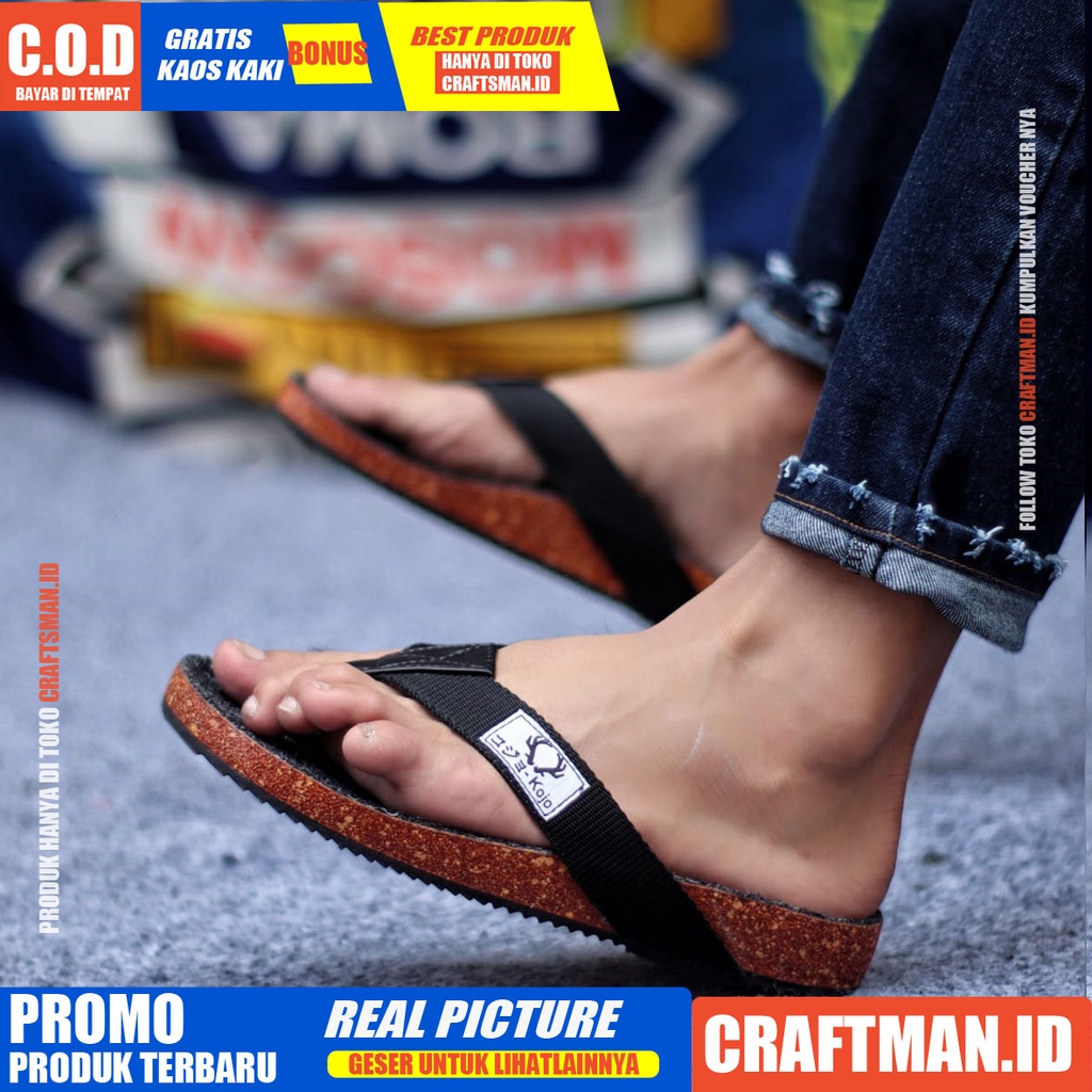 CRAFTS x RICAPO Sandal Pria Sandal Jepit Pria Casual Pria Sendal Pria