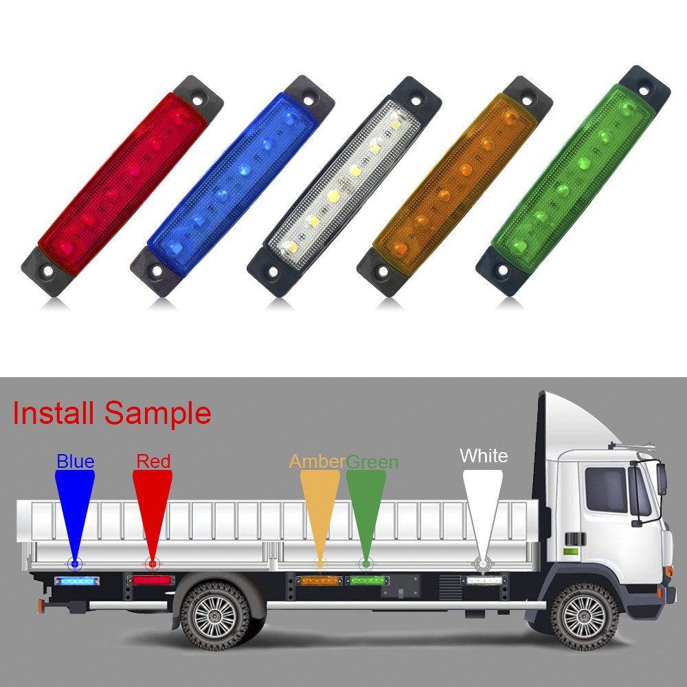 1 pc merah Kuning putih biru green 12/24 V 3 SMD LED Auto Mobil Bus Truk Truk Lorry Side Marker Led Trailer Lampu Belakang Side Lamp