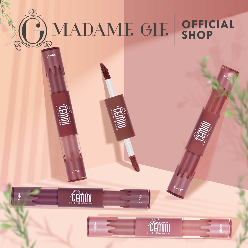 LIZBEAUTY - Madame Gie Miss Gemini 2 in 1 Gloss n Velvet - Make Up Lipstick