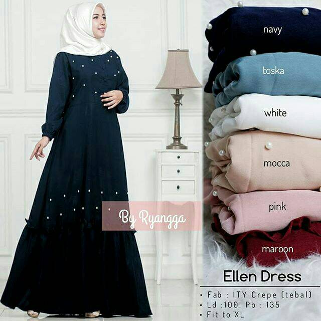 DRESS MUSLIM - fashion wanita - baju wanita- baju gamis-Dress - gamis -gamis wanita -New Ellen Dress