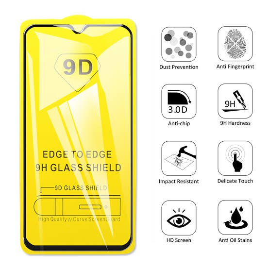 Tempered glass full screen VIVO S1 / S1 pro  - 9D list warna hitam S+KING