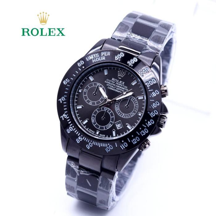 Dijual Jam Tangan Wanita Rolex Daytona Hitam Rantai - Hitam - Hitam Murah