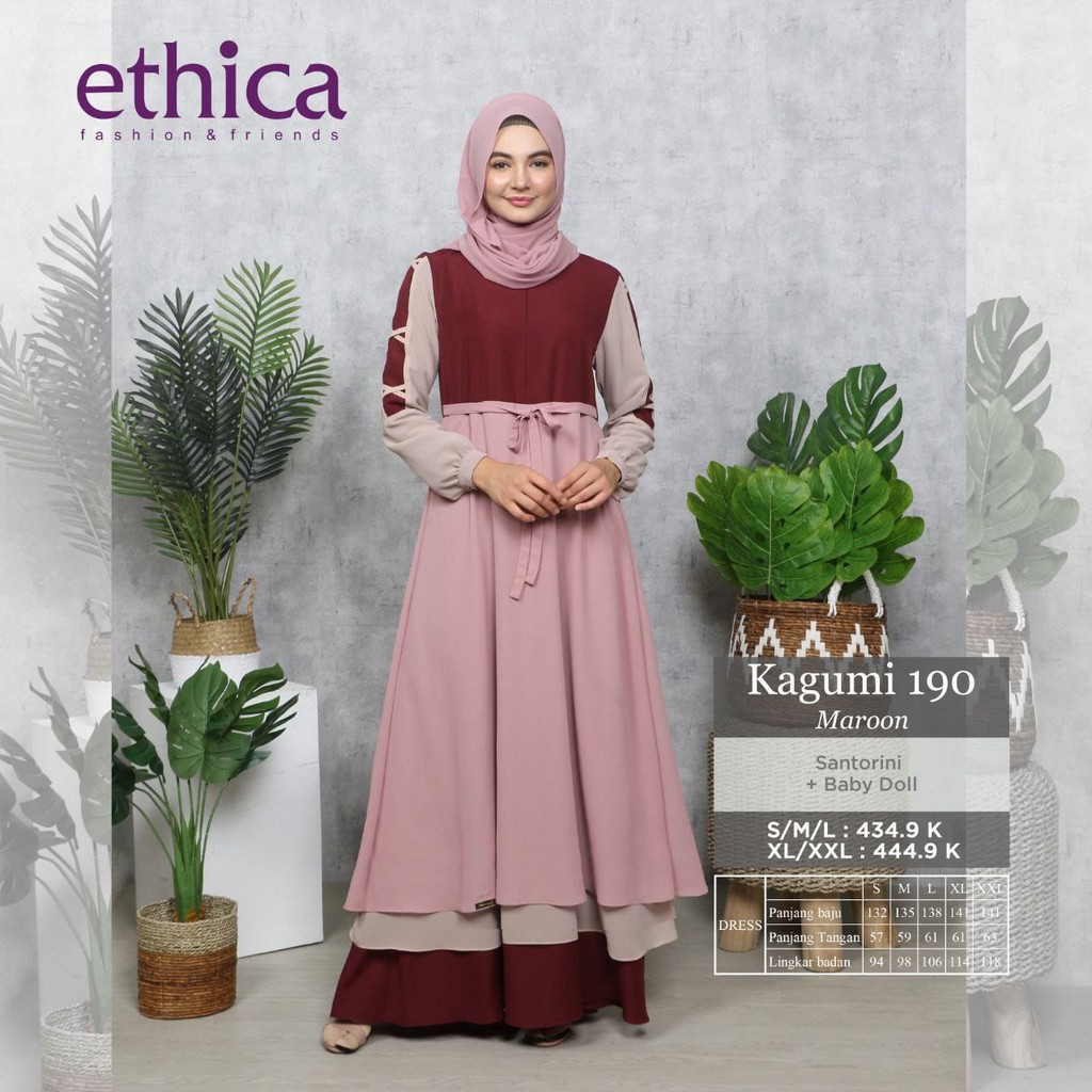 GAMIS ETHICA KAGUMI 190 MAROON | GAMIS ETHICA 190 MAROON PURPLE | GAMIS TERBARU ETHICA 2021