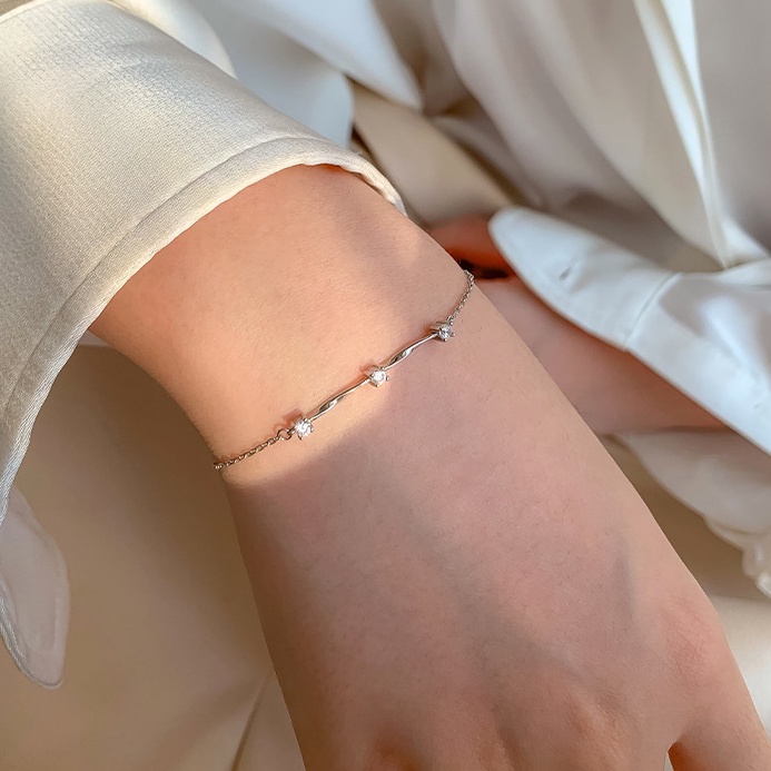 Gelang Zircon Berlian Bahan S925 Sterling Silver Untuk Wanita