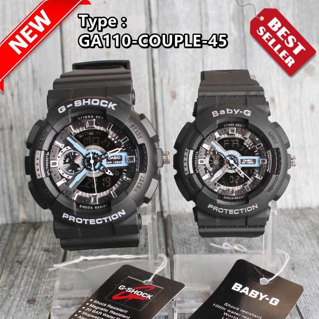 SALE MURAH  G-Shock Couple Casio GA110 Jeans Denim Biru Blue Jam tangan Digital pria & wanita