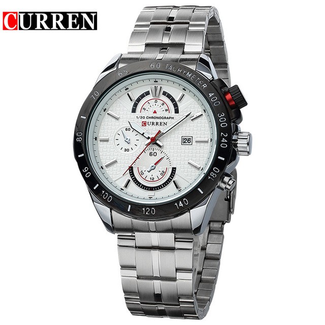 

CURREN Brand Luxury Watch Men'S Waterproof Clock Male Black Steel Pointer Quartz Watch