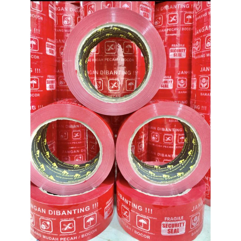 

LAKBAN FRAGILE MERAH JANGAN DIBANTING (48MMX100meter) 110 yard