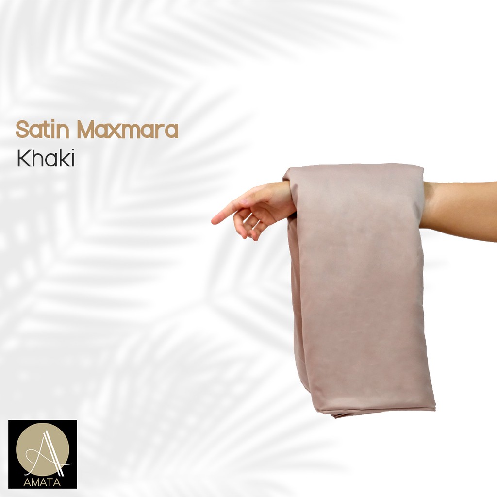 1/2 meter Kain Satin Maxmara / Sateen Velvet Premium Khaki Amata